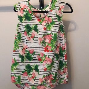Floral striped top